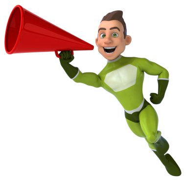 Hoparlörü ile eğlenceli süper kahraman