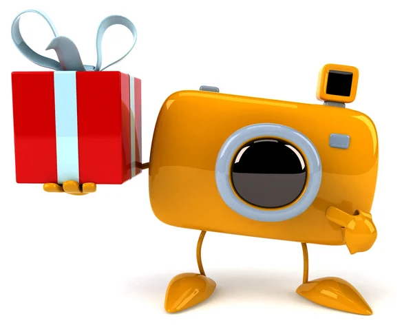 Leuke camera met cadeau — Stockfoto