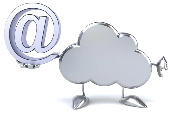Nuvem divertida com sinal de email — Fotografia de Stock