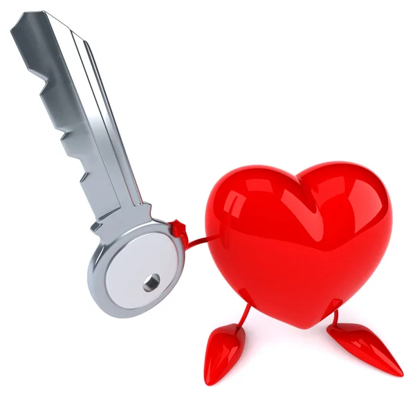 Fun heart with key — Stock Photo, Image