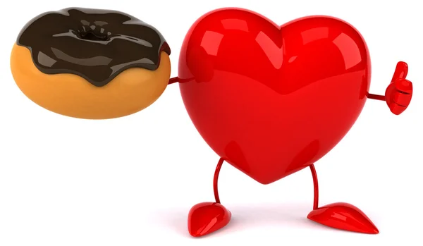 Coração divertido com donut — Fotografia de Stock