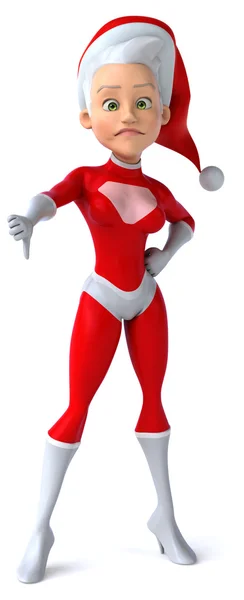 Santa Claus female with thumb down gesture — Stock Photo, Image