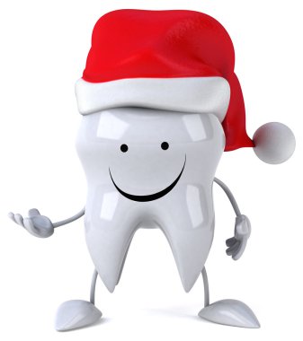 Noel Baba'nın şapkalı eğlenceli diş