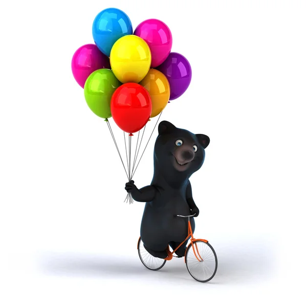 Divertido oso de dibujos animados con globos — Foto de Stock