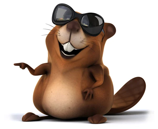 Funny beaver in sunglasses — Stock Photo, Image