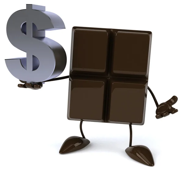 Chocolate with dollar sign — Stock Photo, Image