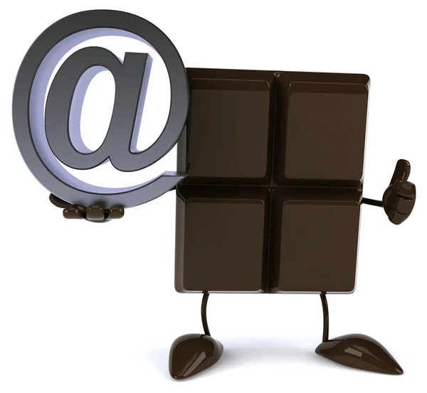 Czekolada z e-mail znak — Zdjęcie stockowe