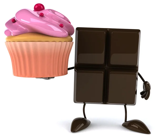 Barretta di cioccolato con cupcake — Foto Stock