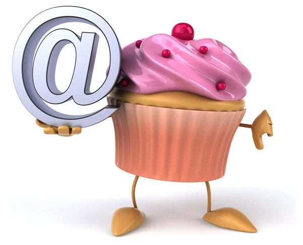 Cupcake met e-mail symbool — Stockfoto