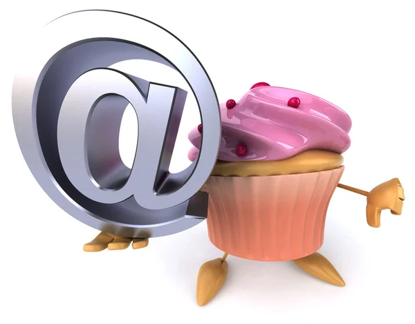 Cupcake avec symbole e-mail — Photo