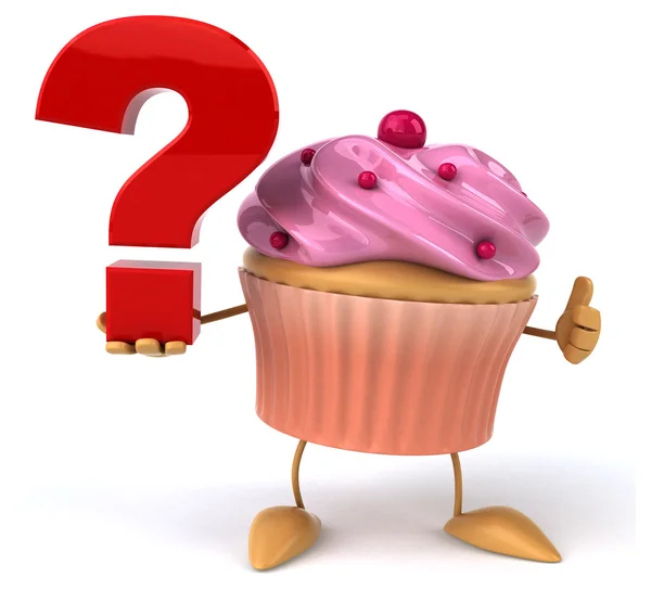 Cupcake con signo de interrogación — Foto de Stock