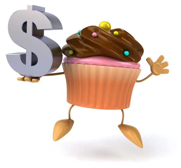 Cupcake with dollar symbol — Stock Photo, Image