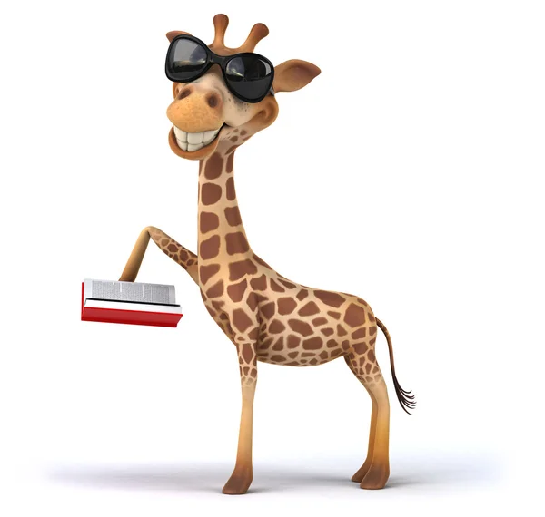Веселий жираф з книгою — стокове фото