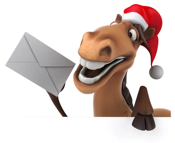 Fun horse with letter — Stock Photo, Image