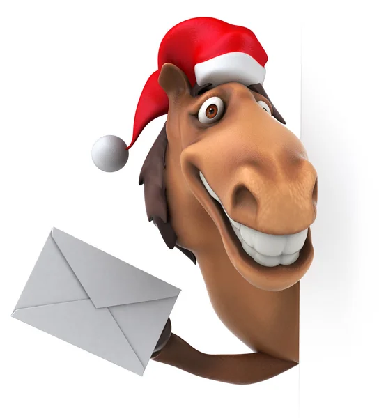 Fun horse with letter — Stock Photo, Image