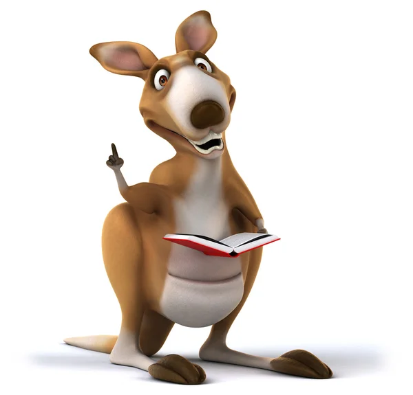Веселий кенгуру з книгою — стокове фото