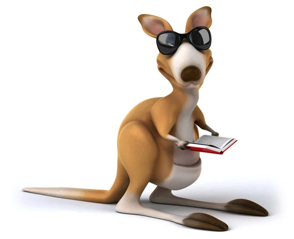 Kul känguru med bok — Stockfoto