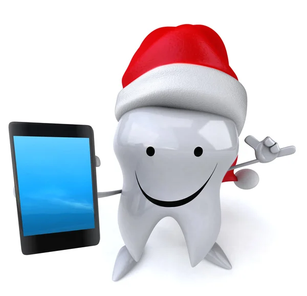 Fun tooth with smart phone — Stock Photo, Image
