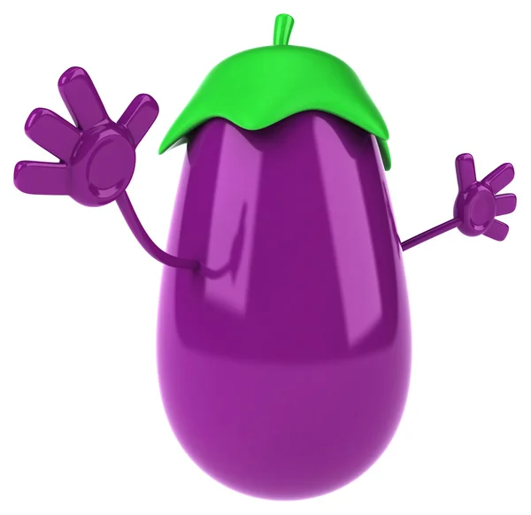 Dessin animé drôle aubergine — Photo