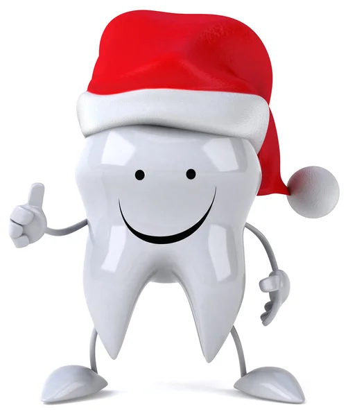 Fun tooth in Santa's hat — Stock Photo, Image