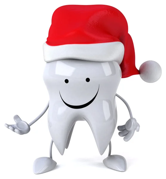 Fun tooth in Santa's hat — Stock Photo, Image