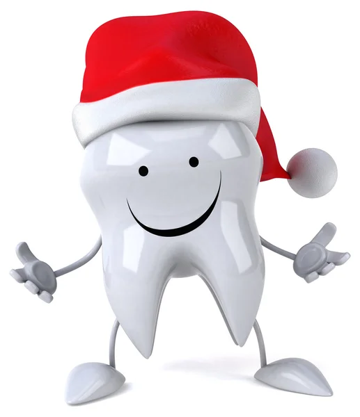 Zabawa ząb w kapelusz Świętego Mikołaja — Zdjęcie stockowe