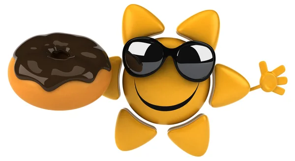 Fun sun with donut — Stock Photo, Image