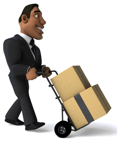 Бизнес-человек с коробками — стоковое фото