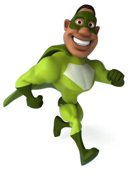 Fun superhero running — Stock Photo, Image