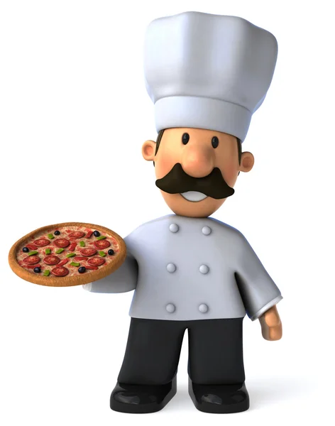 Chef con pizza — Foto Stock