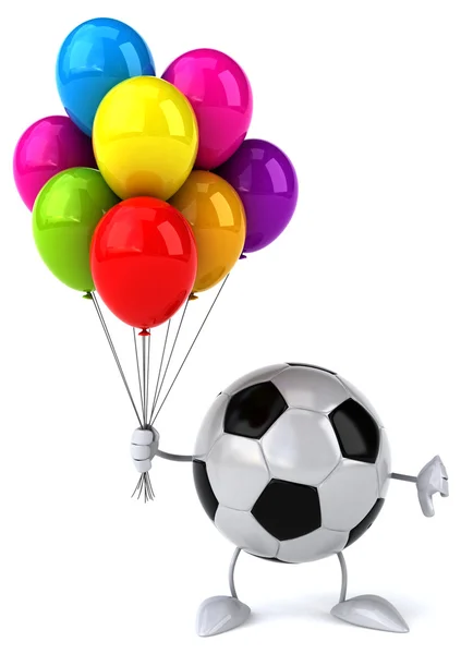 Fotbalový míč s balónky — Stock fotografie