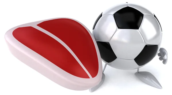 Pallone da calcio con bistecca — Foto Stock