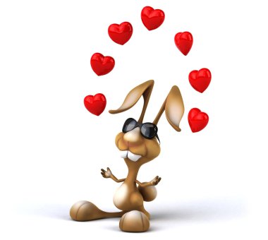 Eğlenceli karikatür tavşan