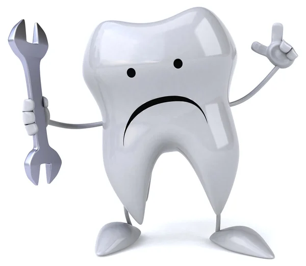 Fun tooth with wrench — Stock Photo, Image