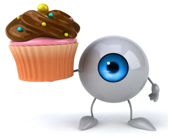 Fun eye with cupcake — Stock Photo, Image