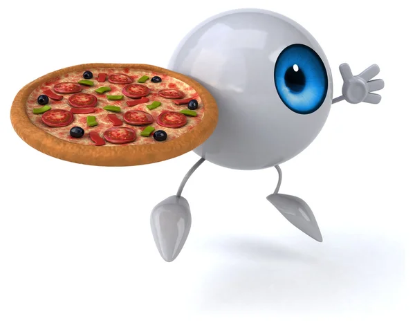 Fun eye with pizza — Stock Photo, Image