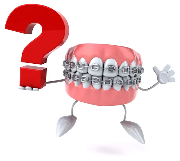 Fun teeth with question mark — Stock Photo, Image