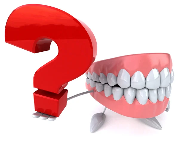 Fun teeth with question mark — Stock Photo, Image