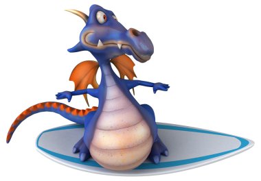 eğlenceli bir sörf tahtası üzerinde Dragon