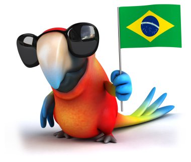 Eğlenceli çizgi film papağan