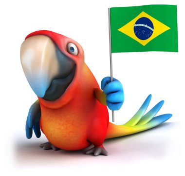 Eğlenceli çizgi film papağan