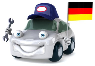 Almanya bayrağı ile eğlenceli araba