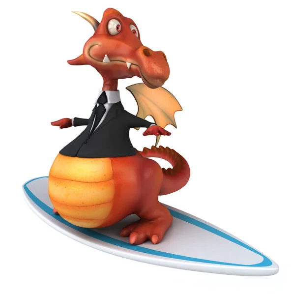 Eğlenceli bir sörf tahtası üzerinde Dragon — Stok fotoğraf