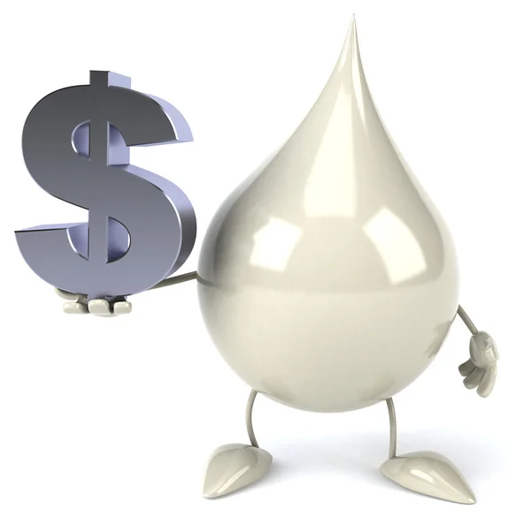 Cartoon Milk with dollar sign — Stock Photo, Image