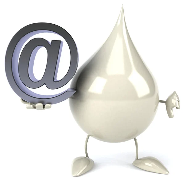 Капля молока с символом электронной почты — стоковое фото