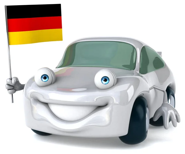 趣味小车与德国国旗 — 图库照片
