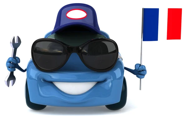 Samochód zabawa z flaga Francji — Zdjęcie stockowe