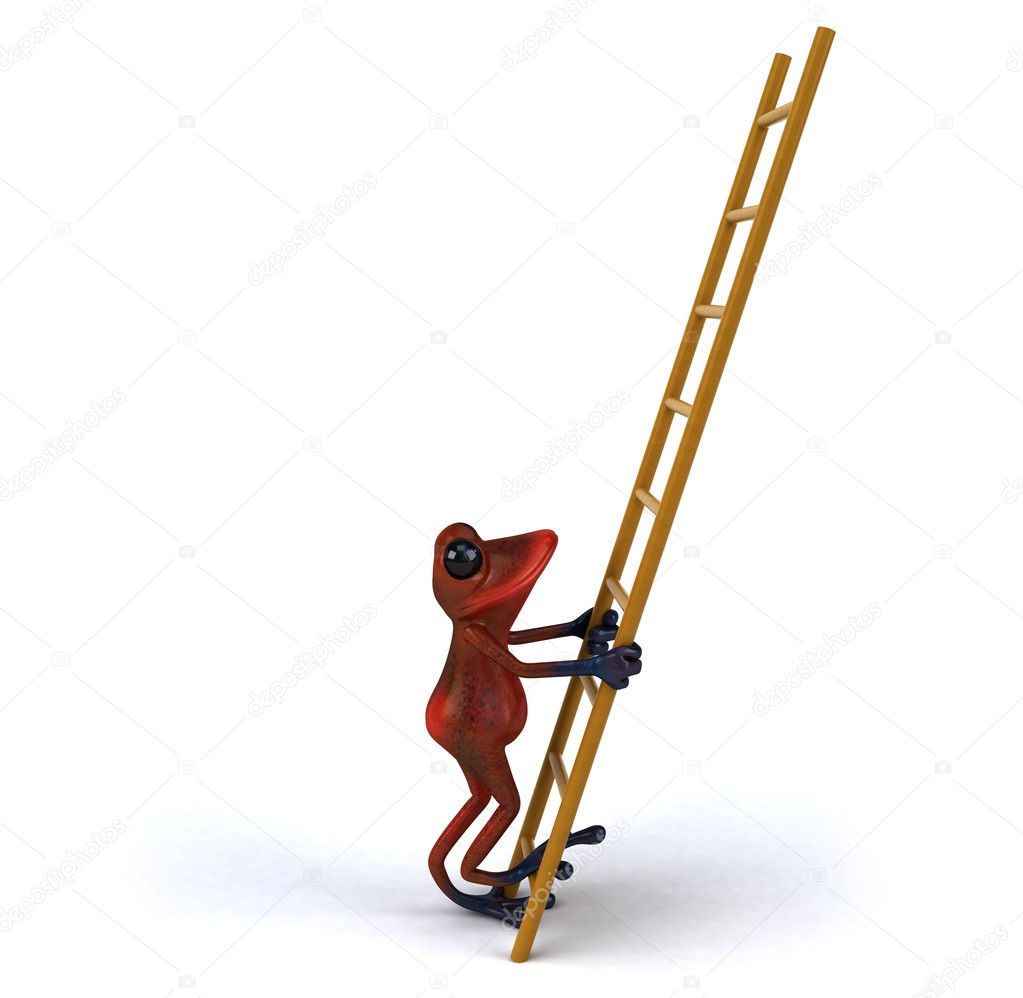 Fun frog with ladder Stock Photo by ©julos 59525691