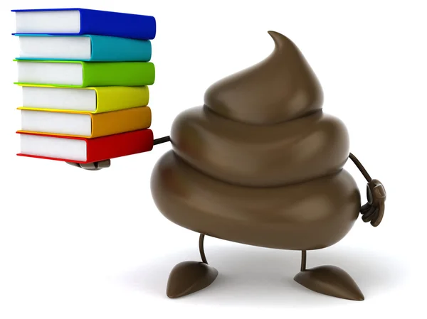 Fun poop with books — Stock Photo, Image