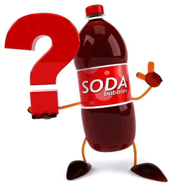 Soda bottle with question mark — Stock Photo, Image
